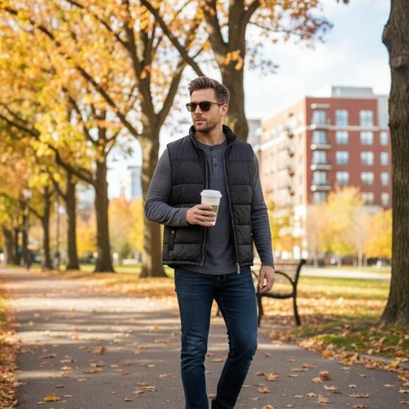 American Rag Vest Size L Sleeveless Puffer Black Full Zip - Picture 5 of 7